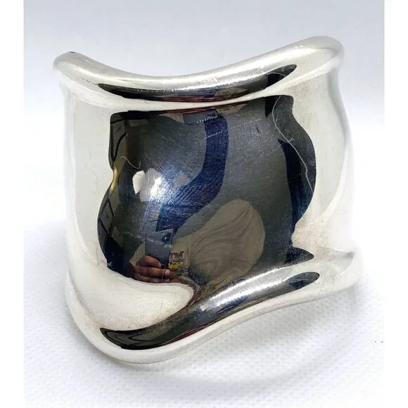 Tiffany & Co Elsa Peretti 1975 Sterling Silver 925 Bone  Cuff Bracelet Right - Picture 5 of 13